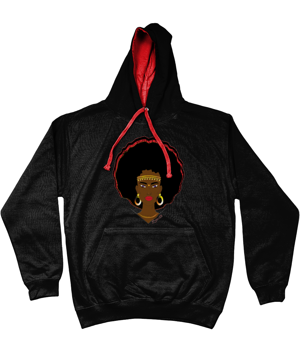 AfriBix Warrior Unisex Hoodie with a contrast hood and string