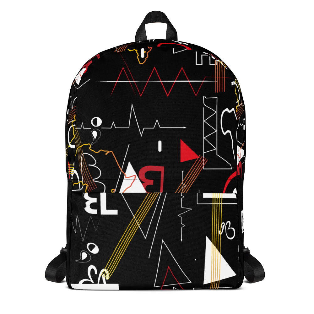 Linear Print Laptop Backpack