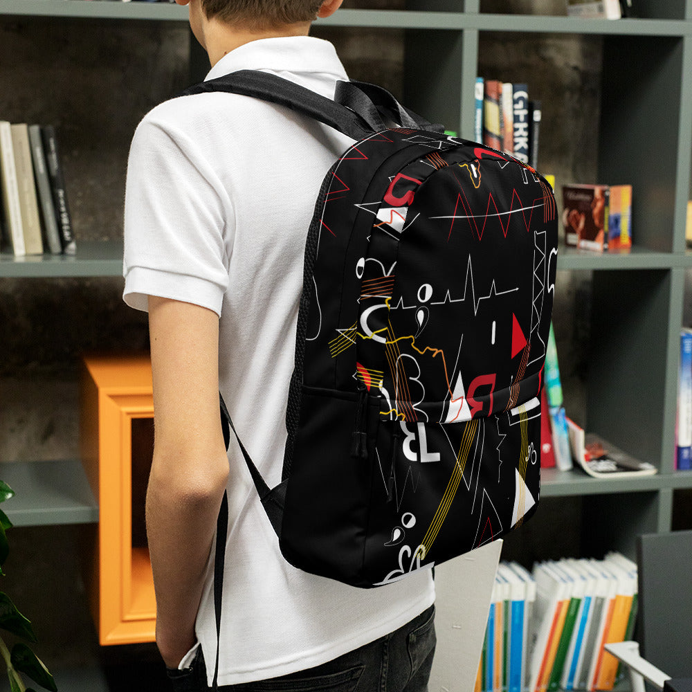 Linear Print Laptop Backpack