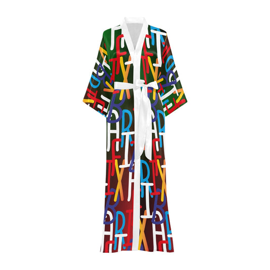 AfriBix Collage Long Kimono Cover up Women's Robe