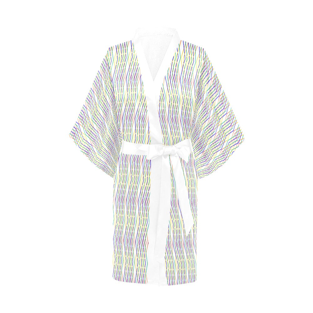 Ankara Constellation Print White Kimono Robe