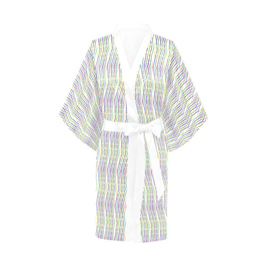 Ankara Constellation Print White Kimono Robe