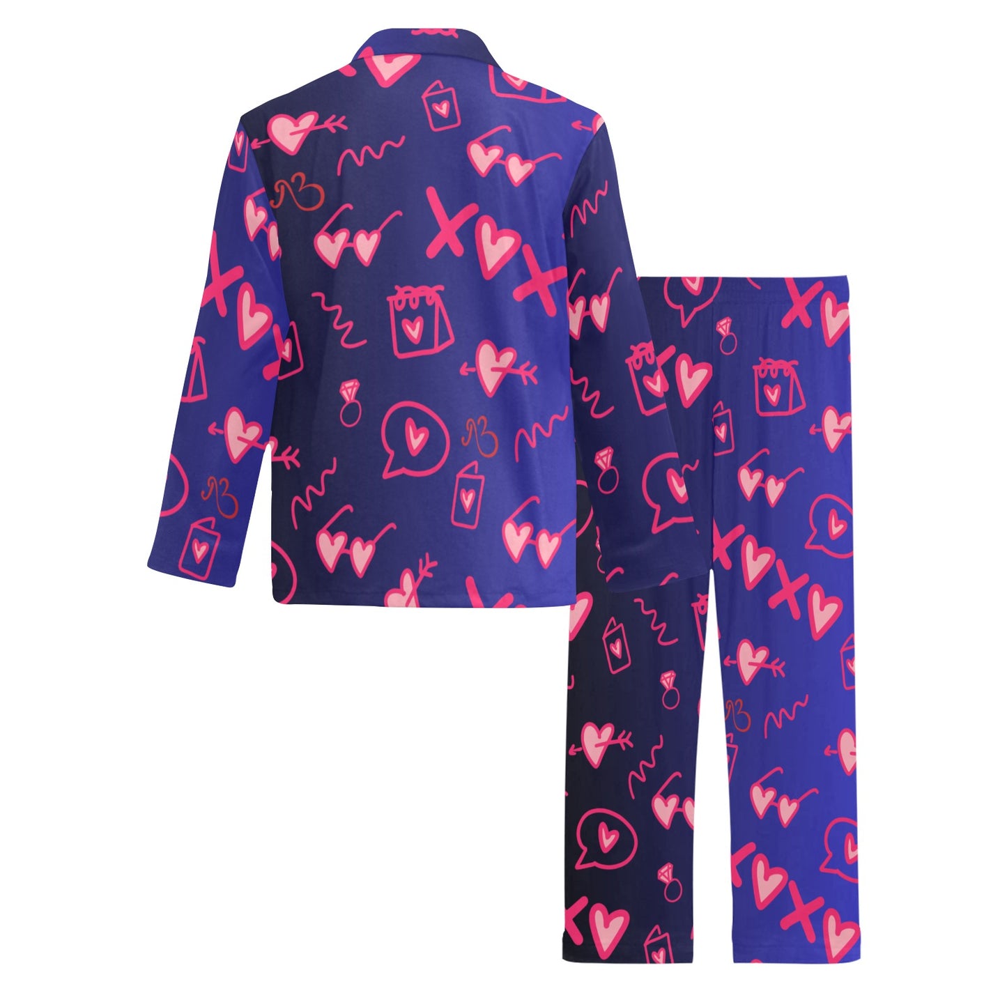 Love Heart XOXO Men's Long Sleeve Pyjamas Set