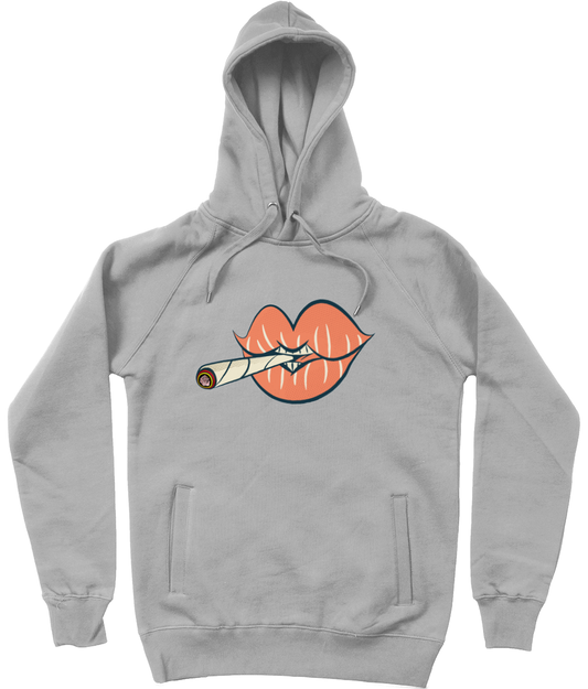 'Puff on Dis' Graphic Lips Trendy Unisex Pullover Hoodie