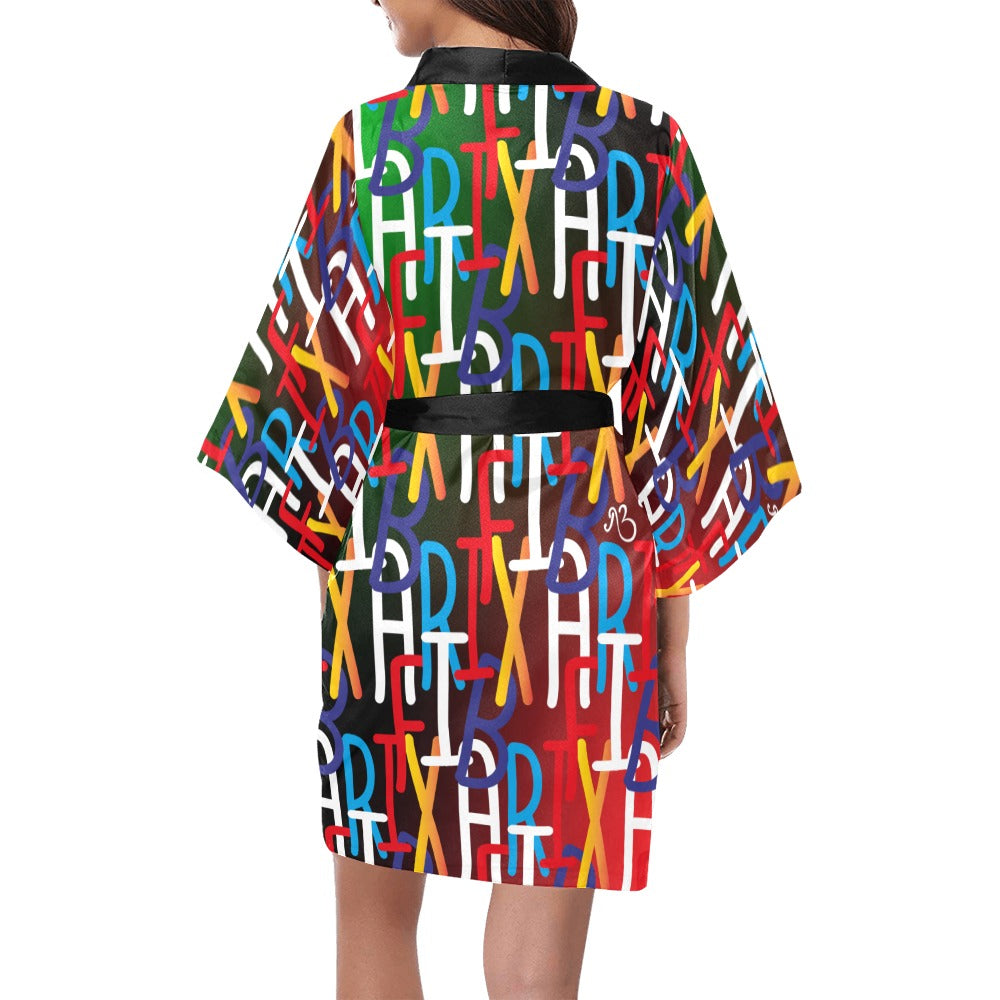 AfriBix Collage Multicoloured Kimono Robe Coverup