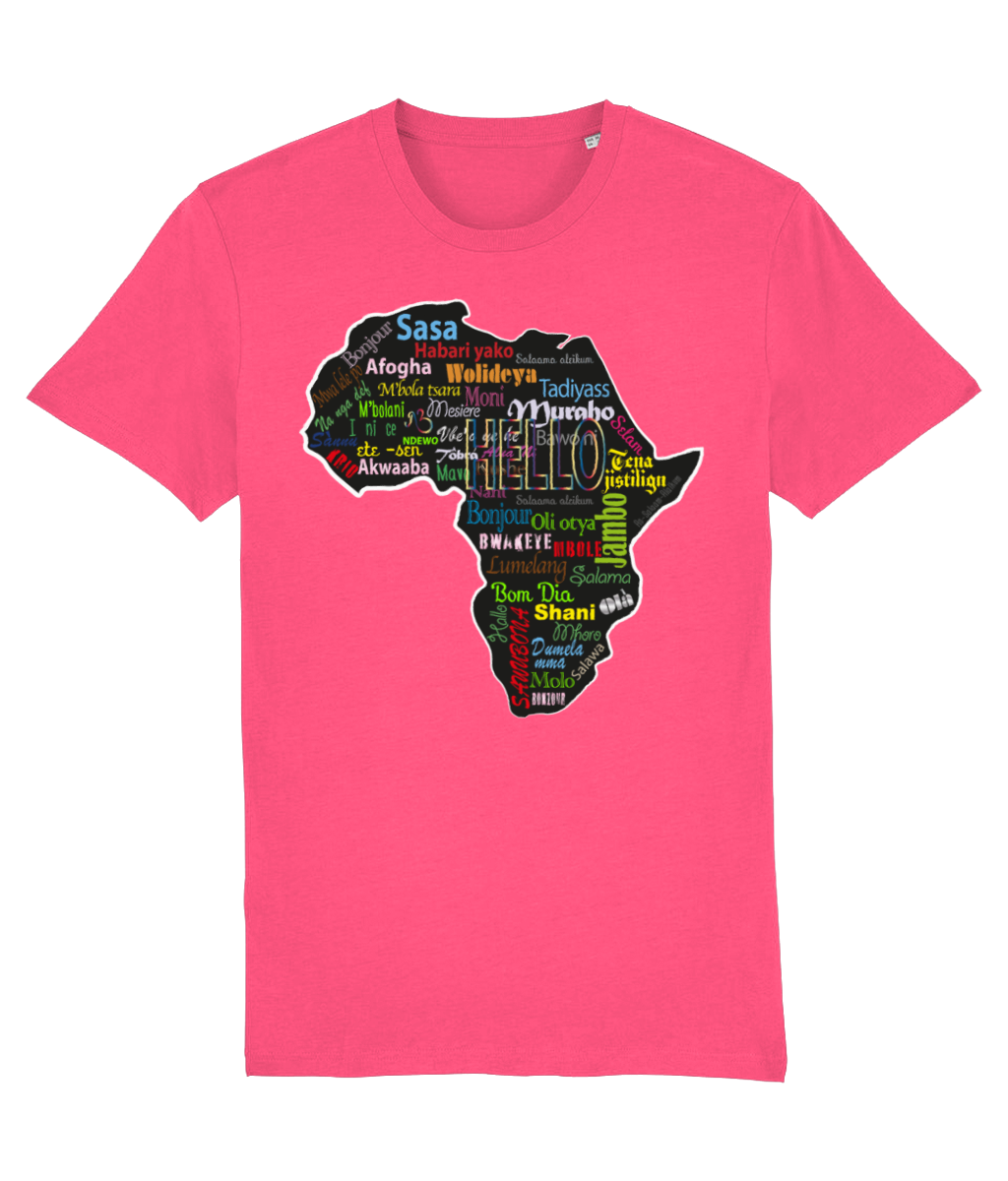 AfriBix Hello Print Map of Africa Organic Cotton Tshirt