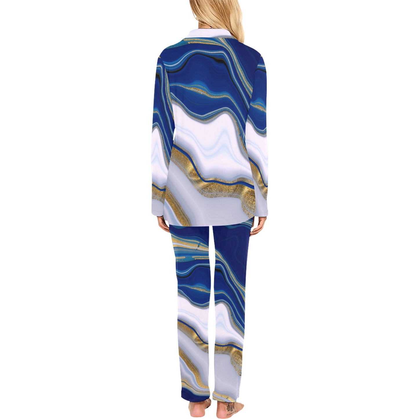 Blue Marble Galaxy Women's Long Pyjamas Set