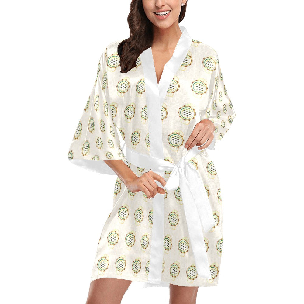 Ankara Adaeze White Kimono Robe Coverup