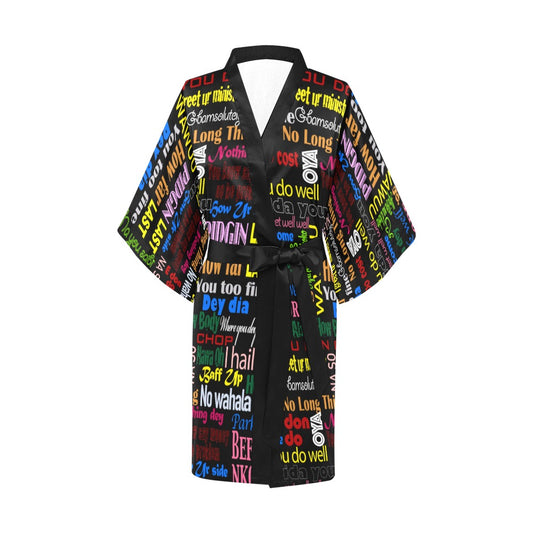 AfriBix Pidgin Print Kimono Robe Coverup