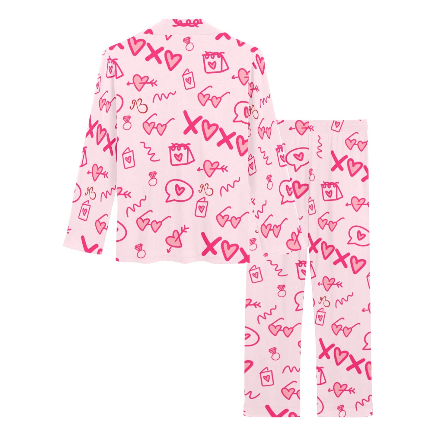 Love Heart XOXO Women's Long Pyjama Set