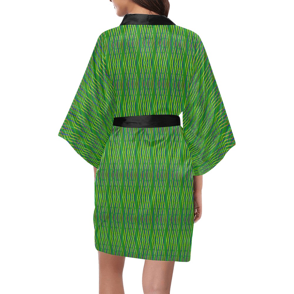 Ankara Constellation Green Kimono Robe Coverup
