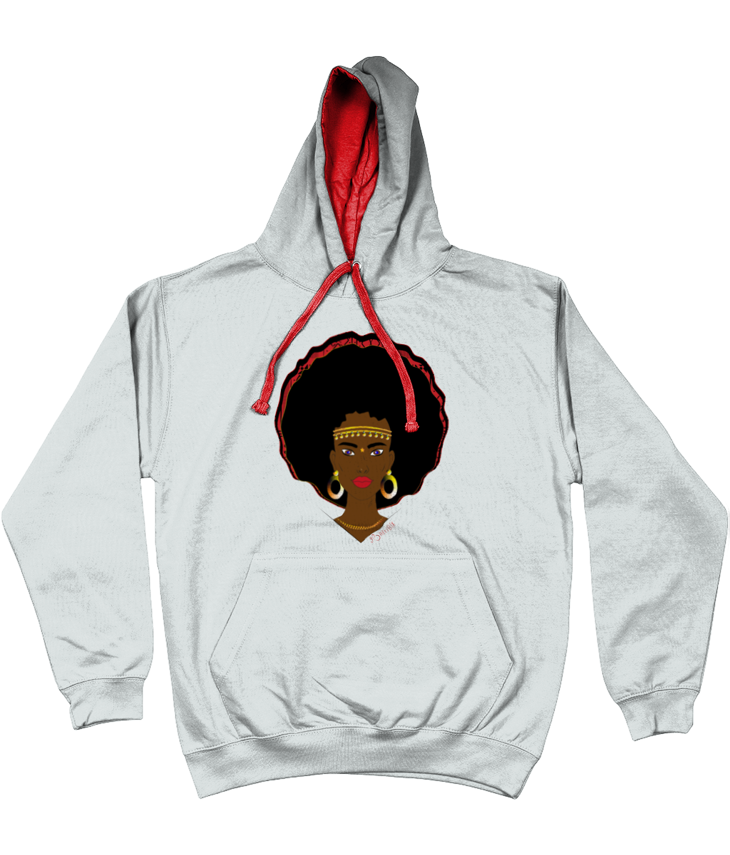 AfriBix Warrior Unisex Hoodie with a contrast hood and string