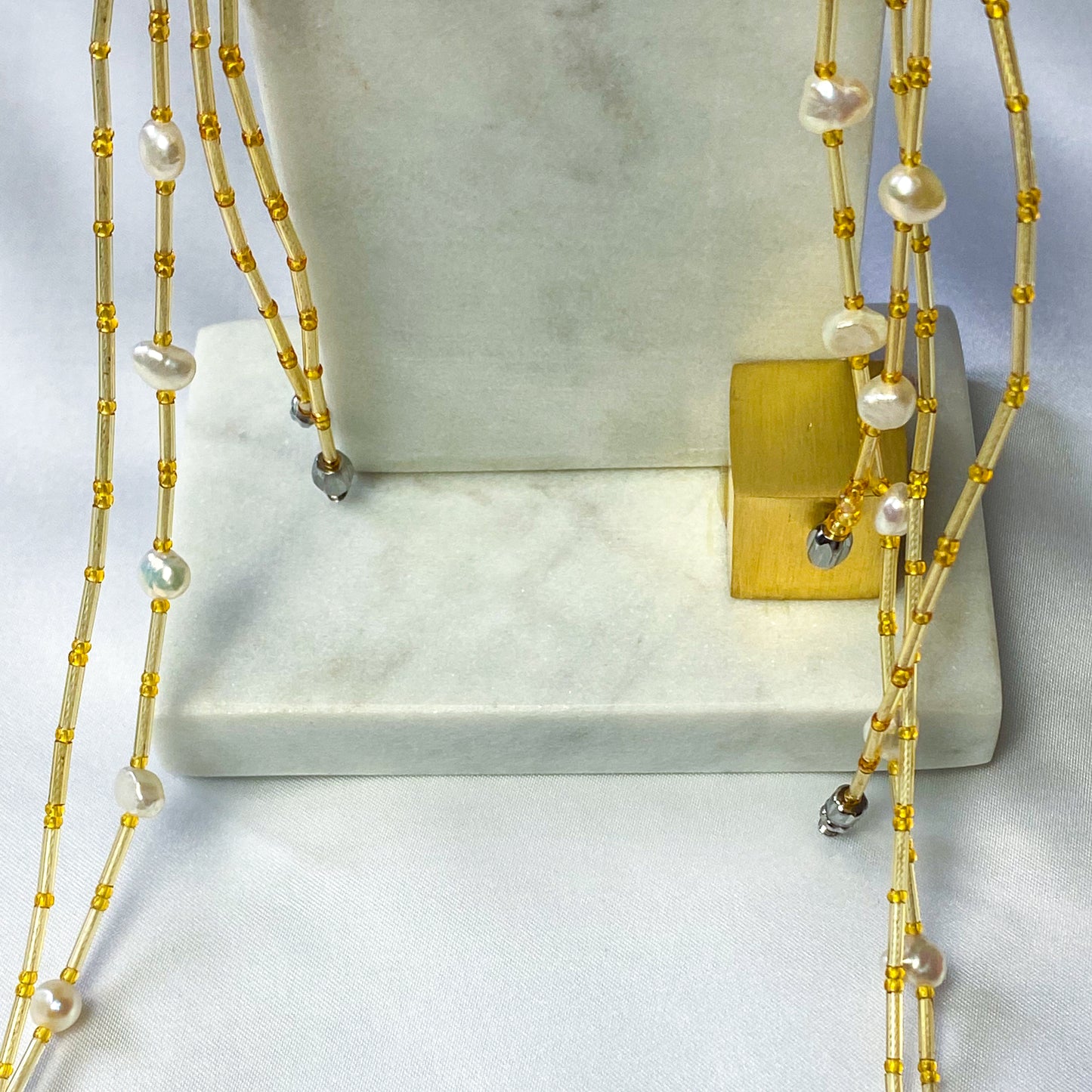 Pearl and Gold Jewels Waist Bead Pair