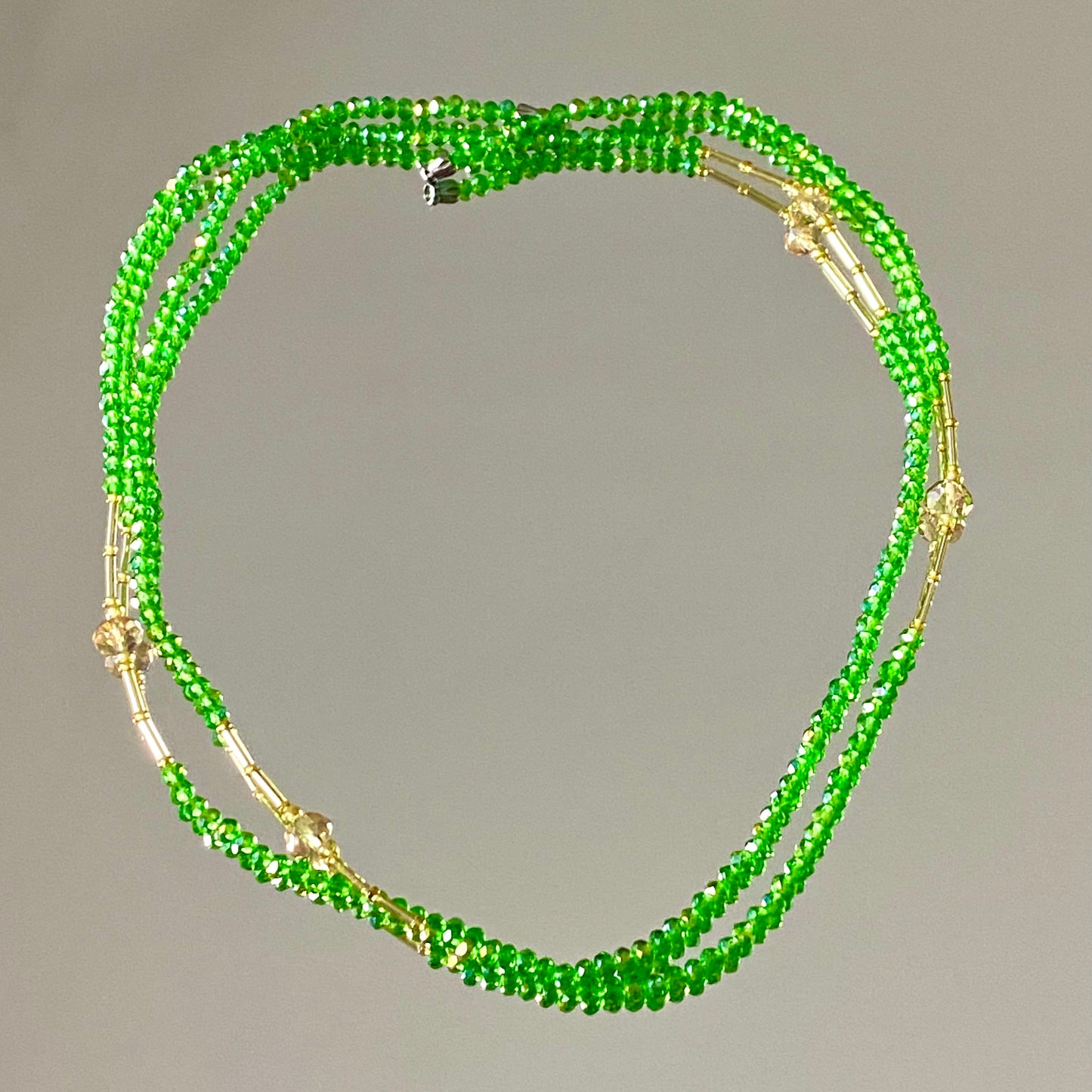 Asa Green and White Waist Bead Pair