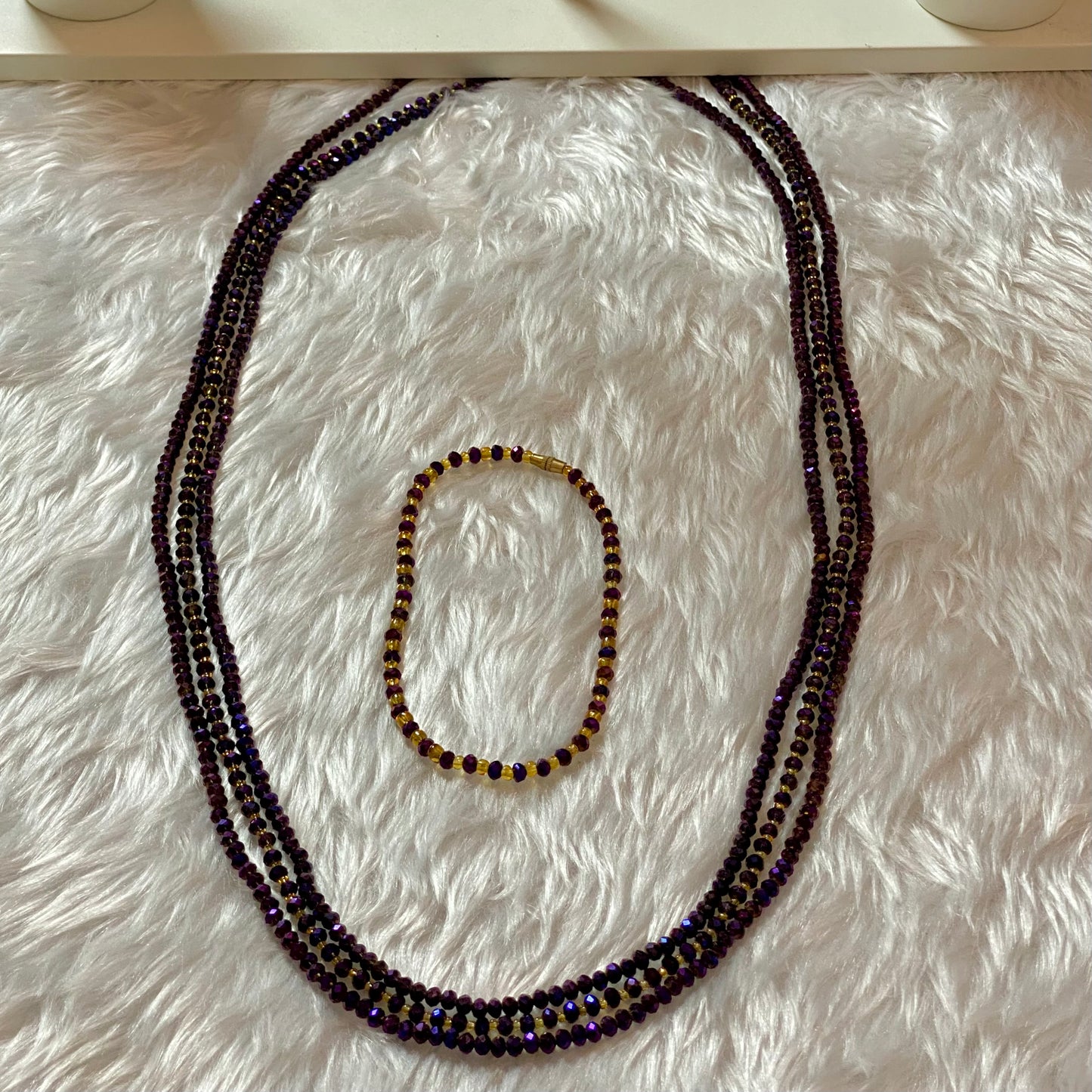 Chioma Purple Iridescent Acrylic Belly Chain Waist Beads