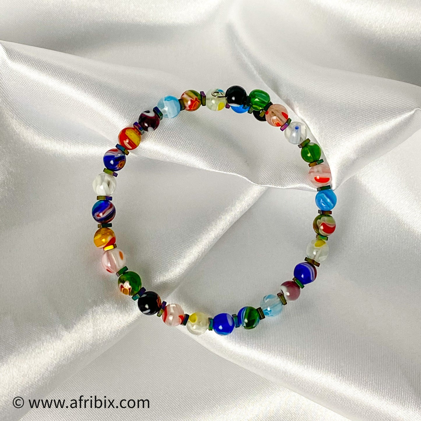 Millefiori 3-piece Colourful Bracelet Set