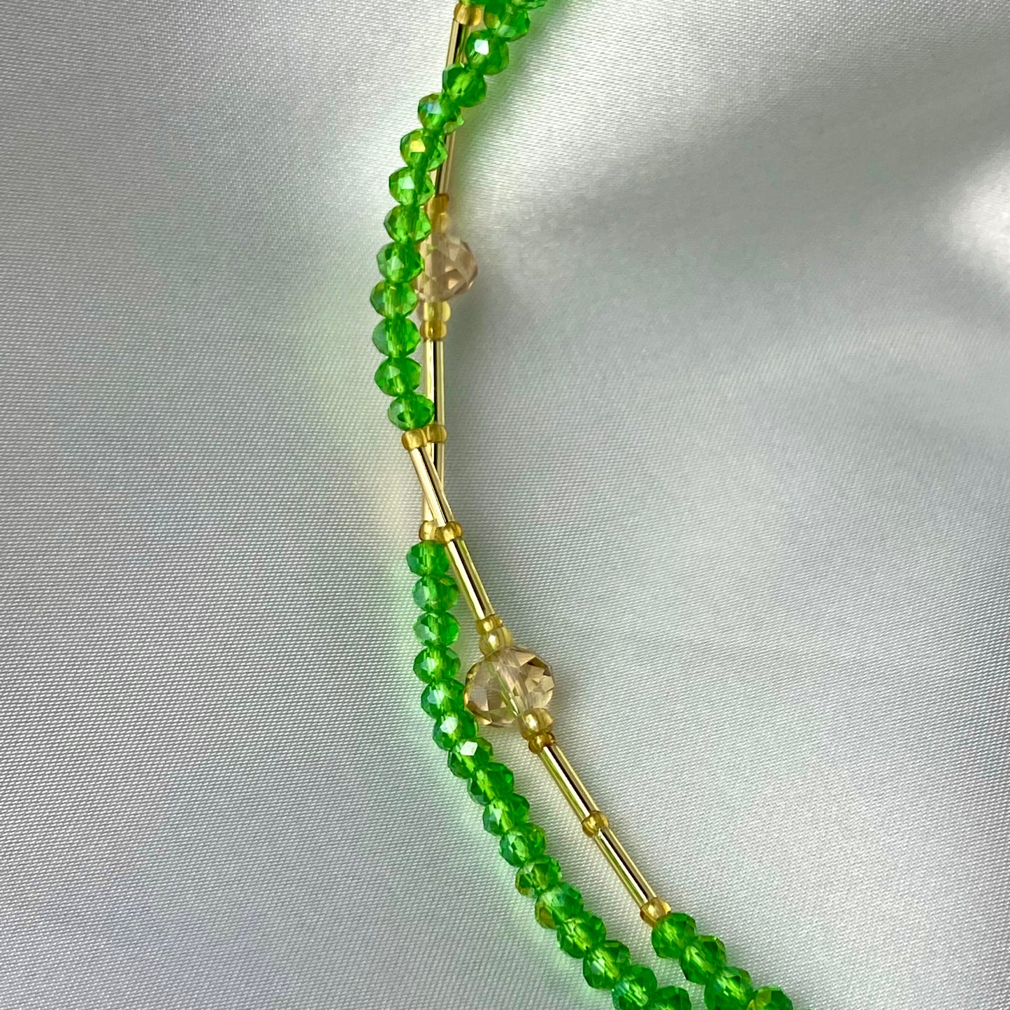 Asa Green and White Waist Bead Pair