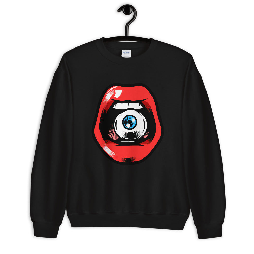 'Speak, I Can See You' Eye in Mouth Comfortable Unisex Sweatshirt