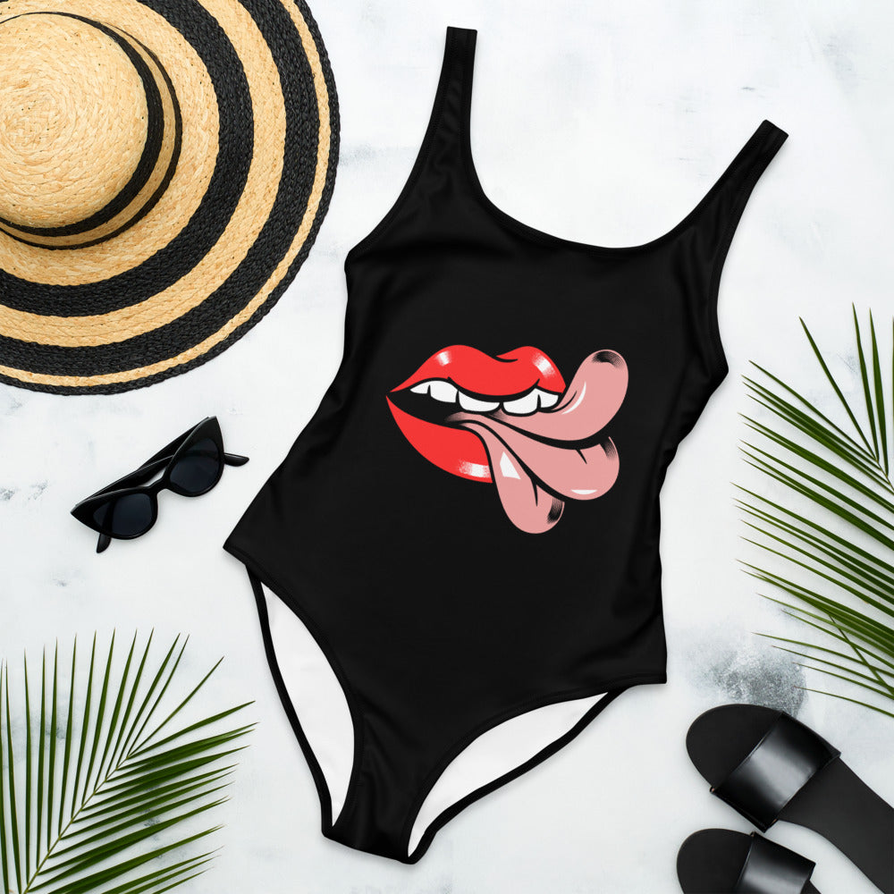 Tongue in Cheek! Graphic One-Piece Swimsuit