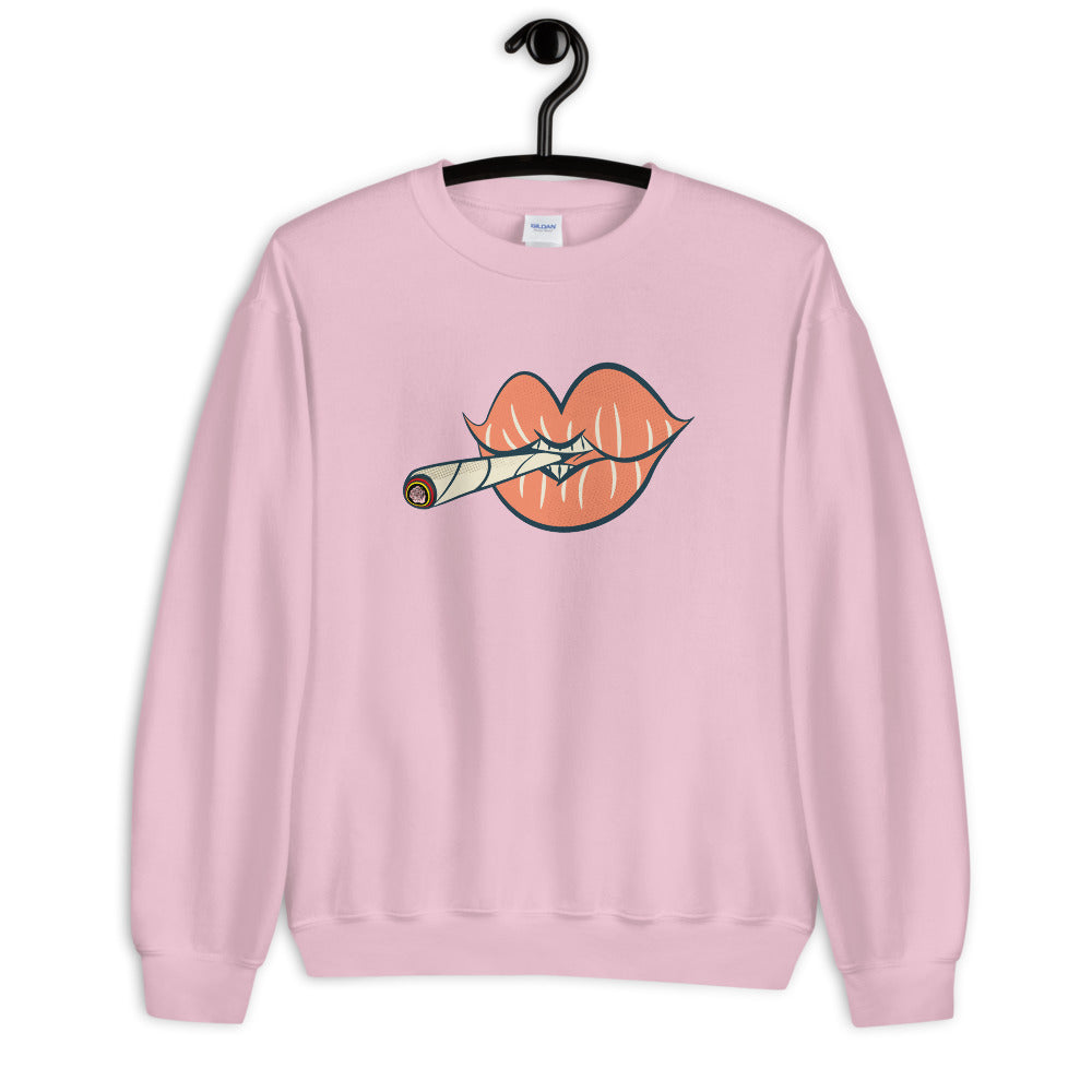 'Puff on Dis' Graphic Lips Unisex Sweatshirt
