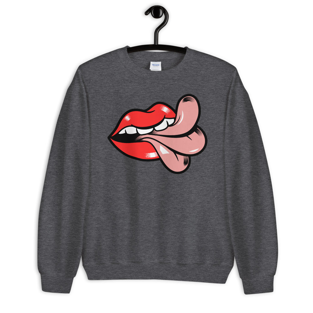 'Cheeky' Graphic Lips and Tongue Comfortable Unisex Sweatshirt