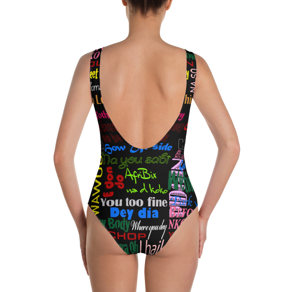 AfriBix Pidgin Print One-Piece Swimsuit
