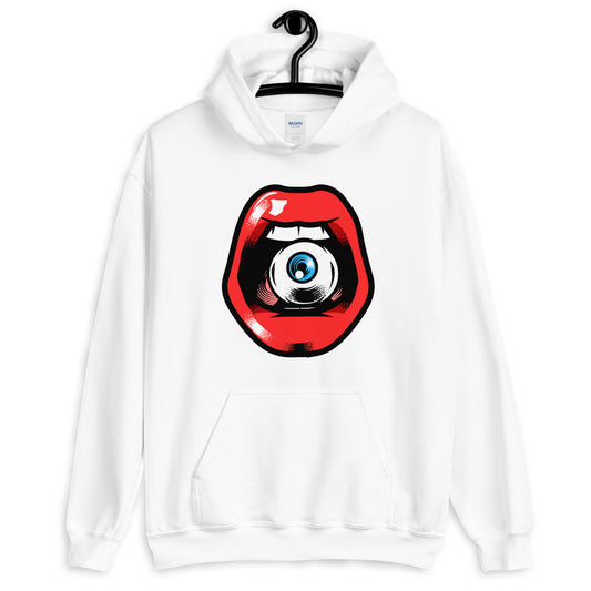 'Speak, I Can See You' Eye in Mouth Comfortable Unisex Hoodie