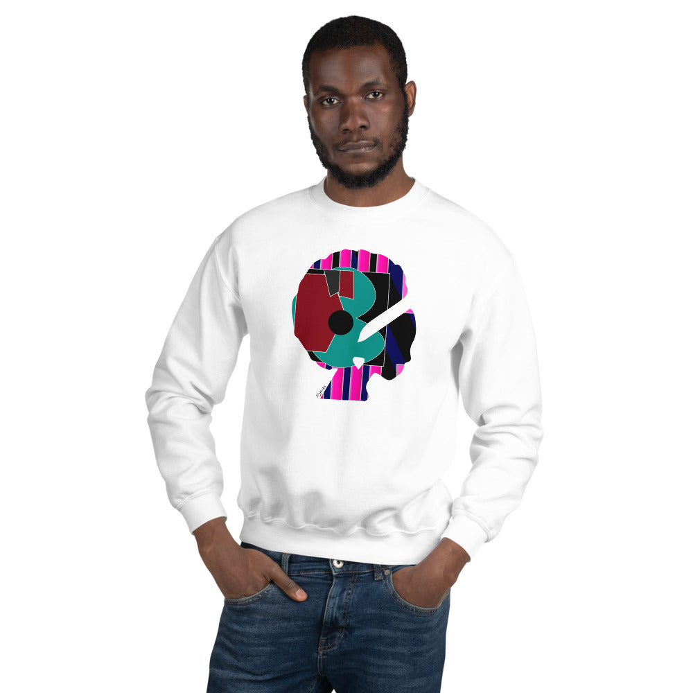 AfriBix Gallery Print Unisex Crew Neck Long Sleeve Pullover Sweatshirt