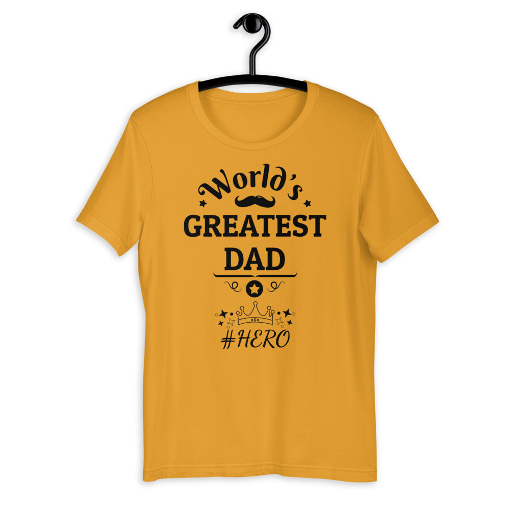 Worlds Greatest Dad Short-Sleeve Cotton Tshirt - Bright colours