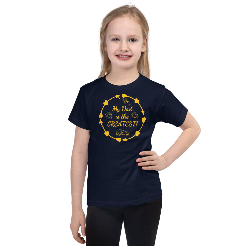 Fathers day 'Greatest Dad, Unisex Short Sleeve Kids T-shirt