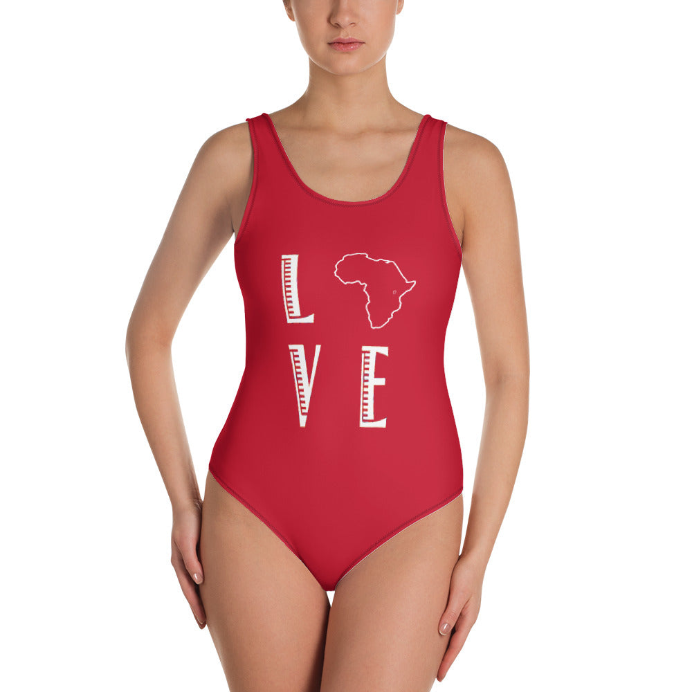I LoVe Africa One-Piece Swimsuit - Alloy