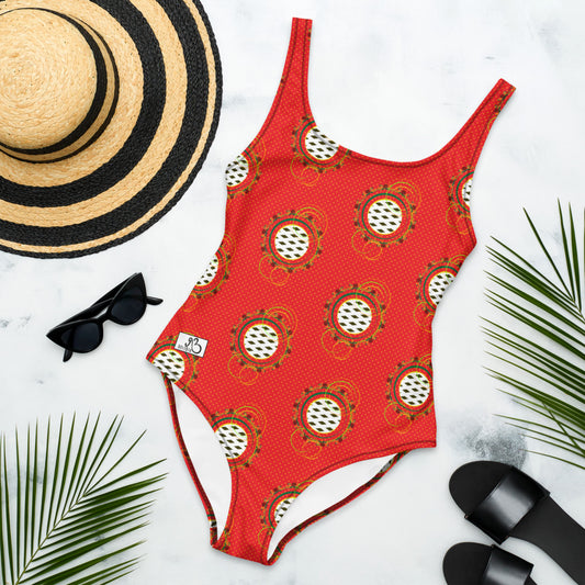 Adaeze Print One-Piece Swimsuit - Red