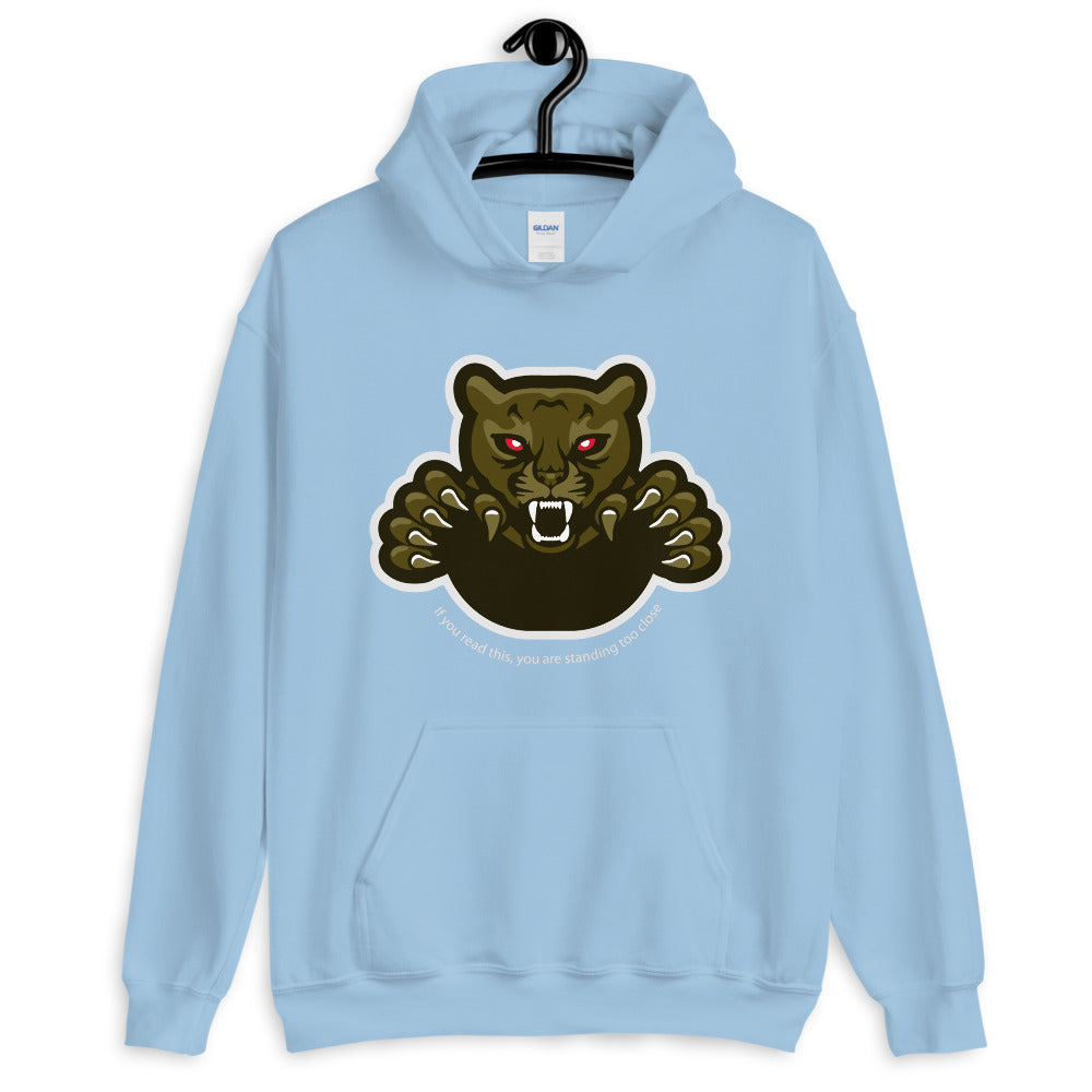'Too Close' Graphic Panther Comfortable Unisex Hoodie