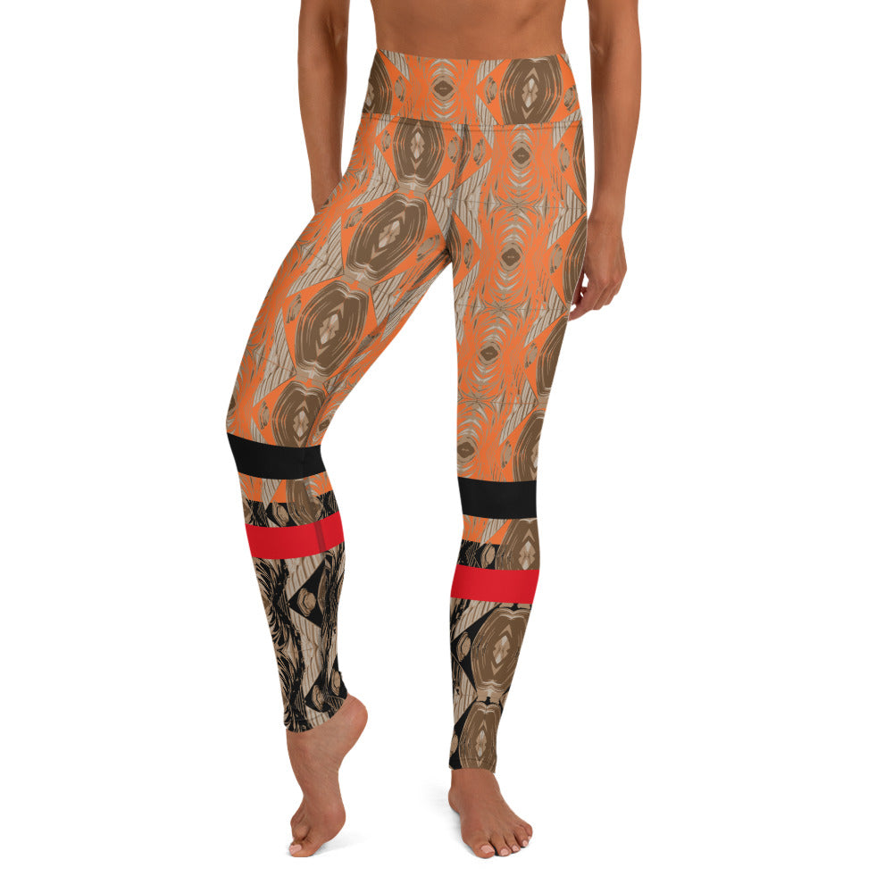 Cathedral Print Patch Leggings - Sun
