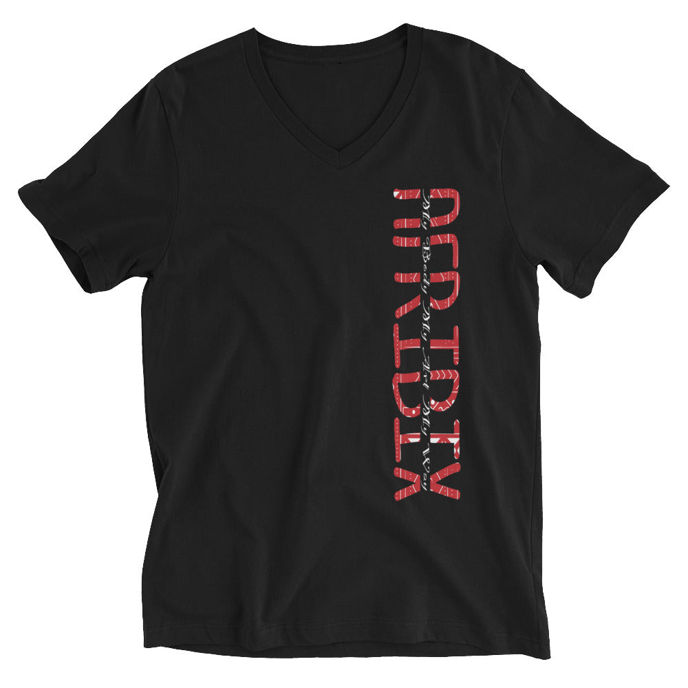 AfriBix Classic Tribal Print Unisex V-Neck T-Shirt - Black