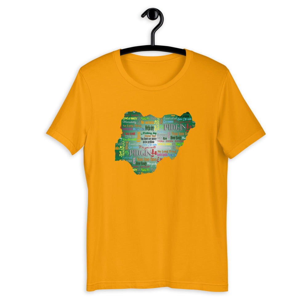 AfriBix Pidgin Print Naija Map Unisex T-Shirt