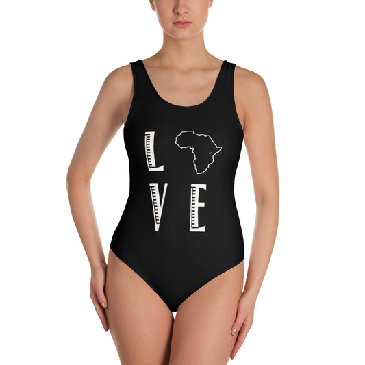 I LoVe Africa One-Piece Swimsuit - Noir