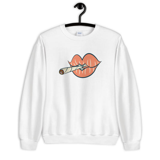 'Puff on Dis' Graphic Lips Unisex Sweatshirt