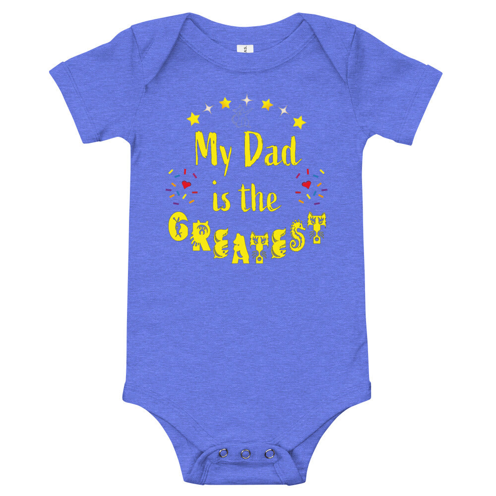 Father's Day 'Greatest Dad' Animal Baby Bodysuit Onesie Tshirt