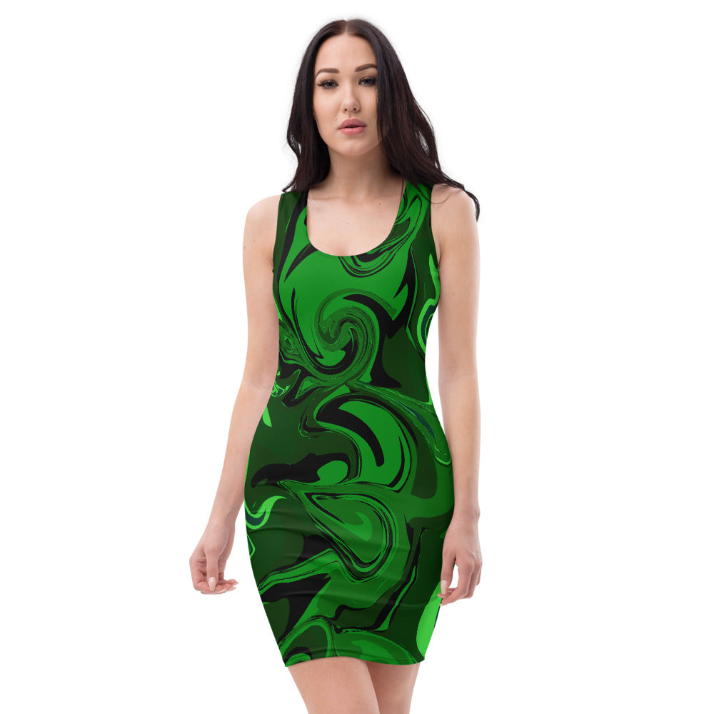 Emerald Marble Bodycon Dress