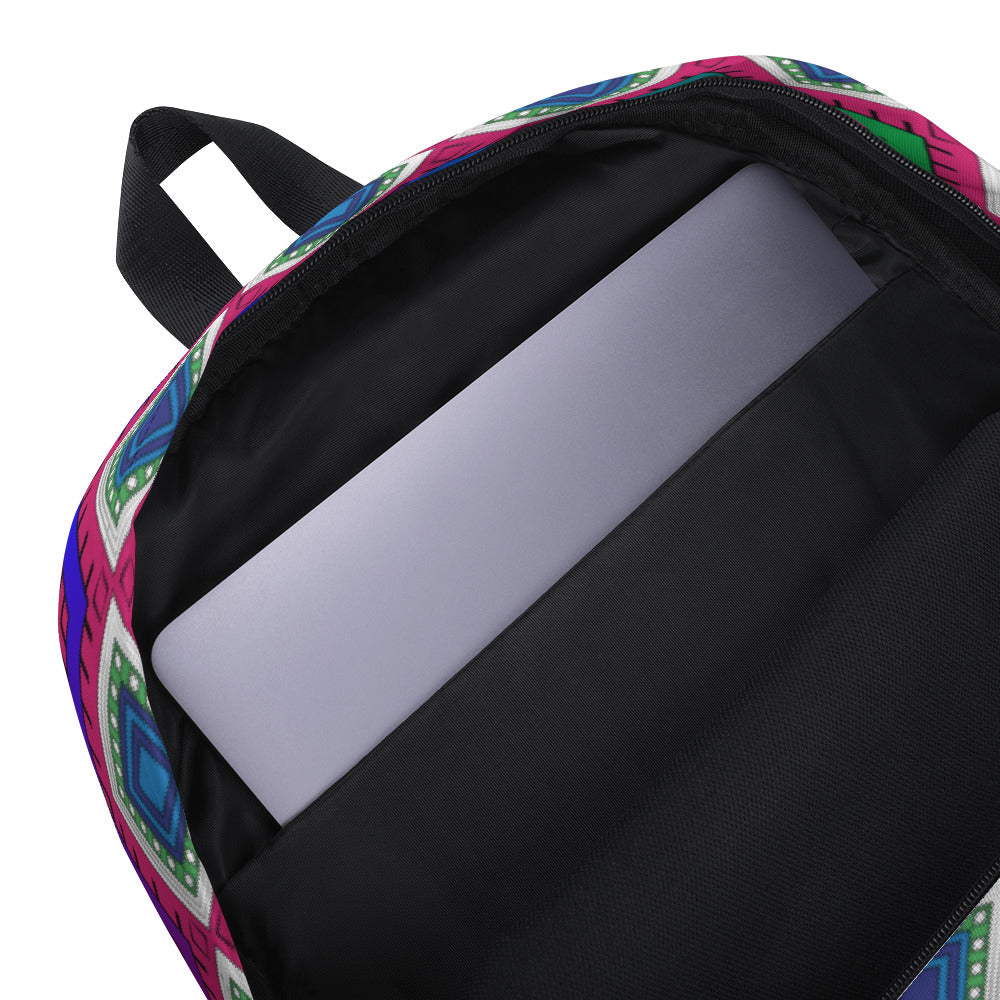 Quadrangle Print Laptop Backpack
