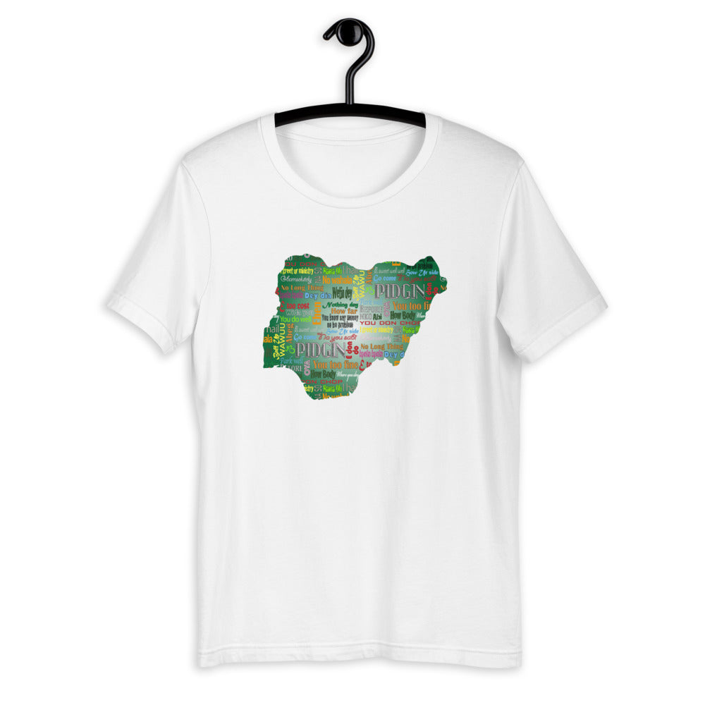 AfriBix Pidgin Print Naija Map Unisex T-Shirt