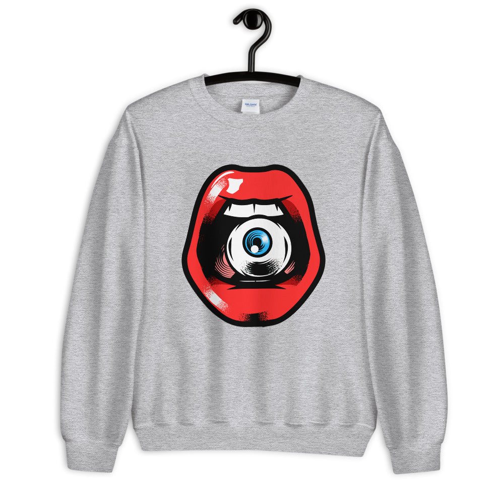 'Speak, I Can See You' Eye in Mouth Comfortable Unisex Sweatshirt