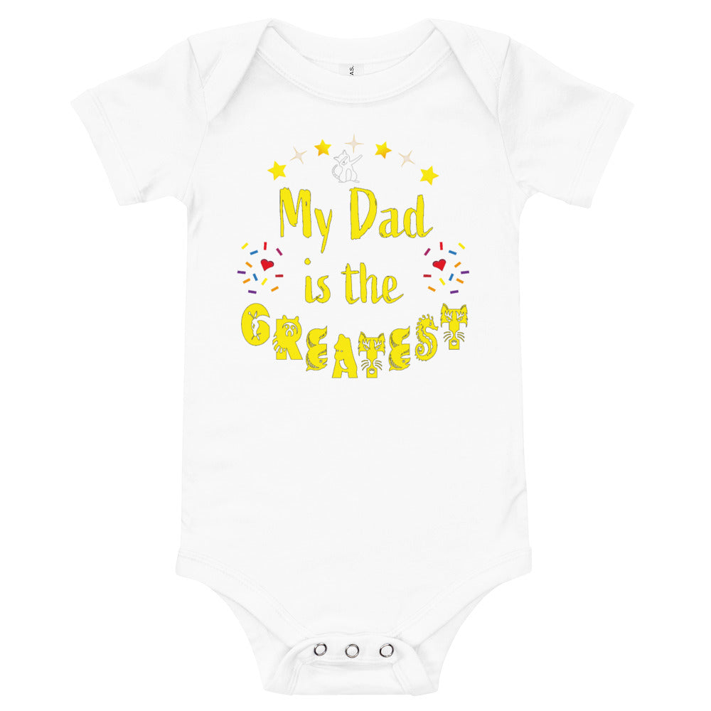 Father's Day 'Greatest Dad' Animal Baby Bodysuit Onesie Tshirt