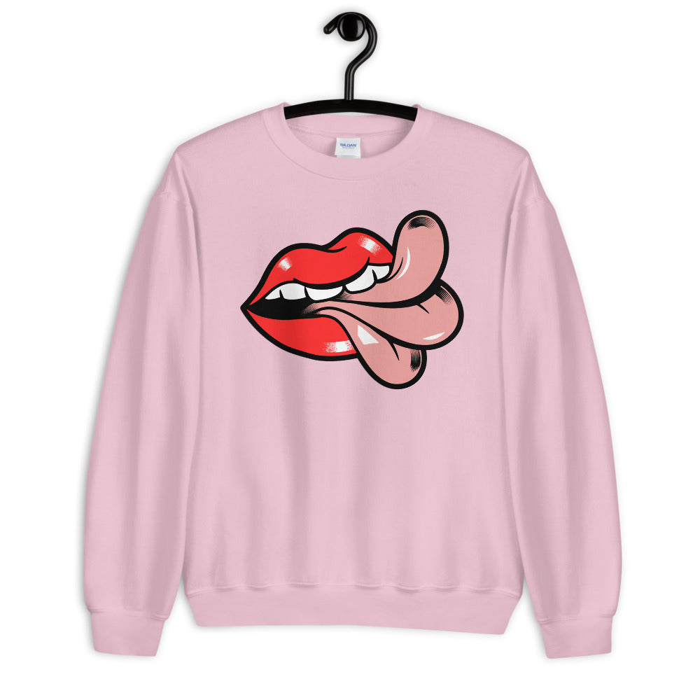 'Cheeky' Graphic Lips and Tongue Comfortable Unisex Sweatshirt