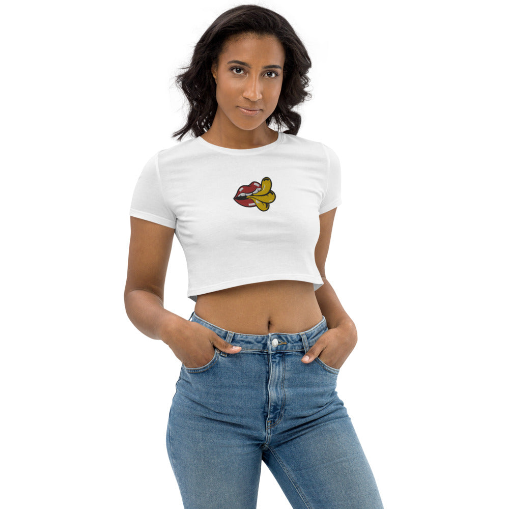 Organic Embroidered Crop Top - Cheeky