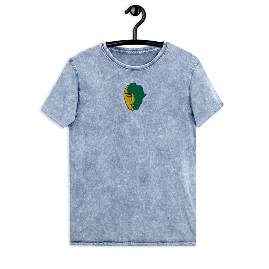 Africa State of Mind Embroidered Denim T-Shirt