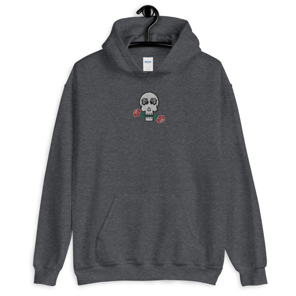 Skulls and Roses Embroidered Unisex Hoodie